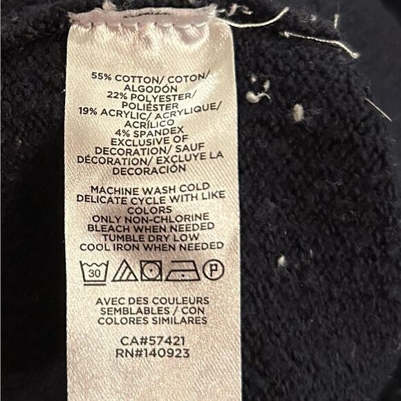 LOFT Women’s Navy Blue Llama Knit Crewneck Sweater Size Small Style 520610 - Picture 8 of 8